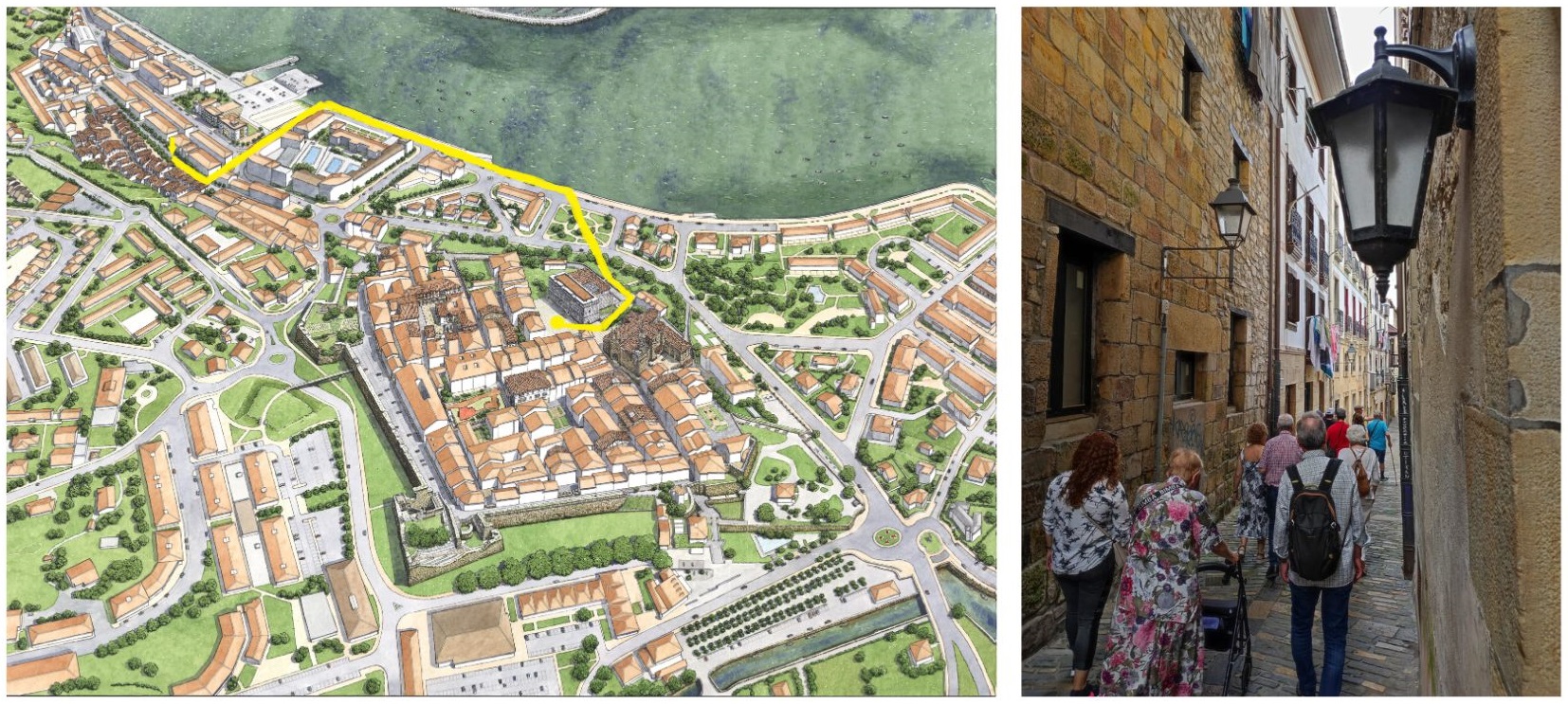 Plano del recorrido adaptado a personas con discapacidad fisica